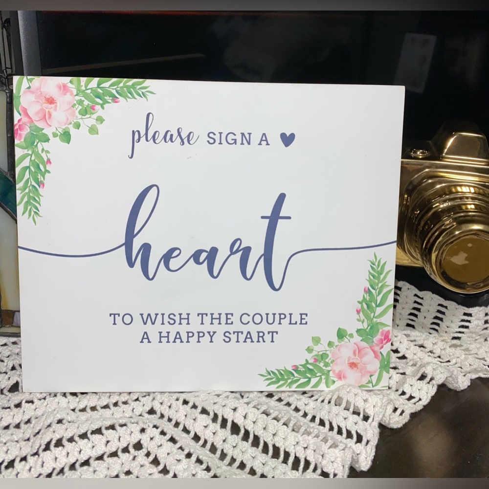 HES & HERS FlORAL WEDDING SIGN.